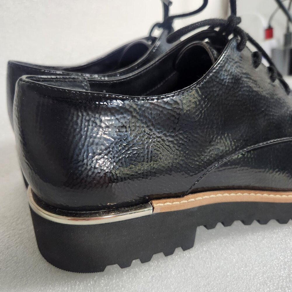 FRANCO SARTO Charles Pebbled Patent Lace-Up Loafers Size 7.5M - Picture 5 of 15